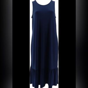 Truth & Style navy ruffle dress petite small